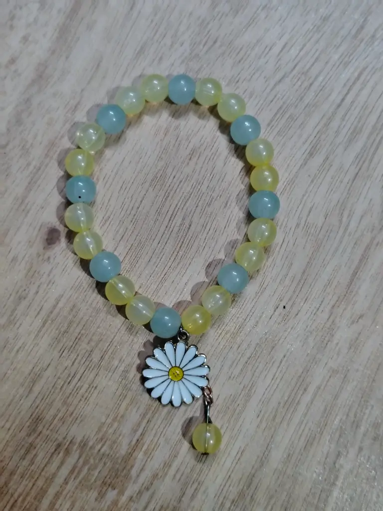 Blue and yellow colour charm bracelet