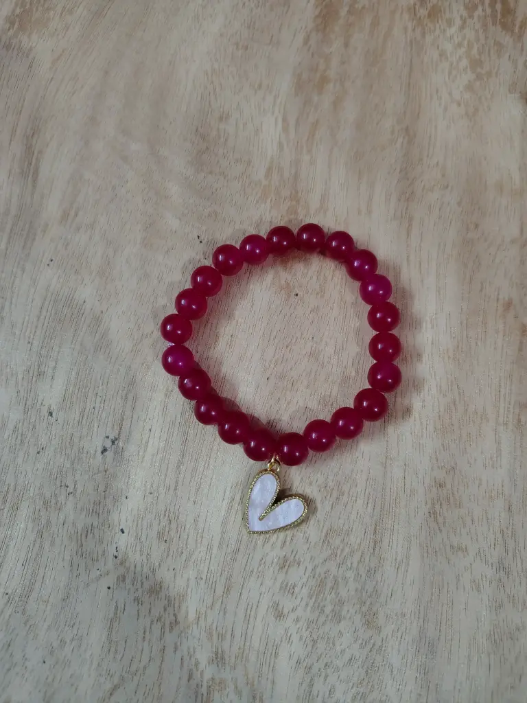 Pink colour charm bracelet