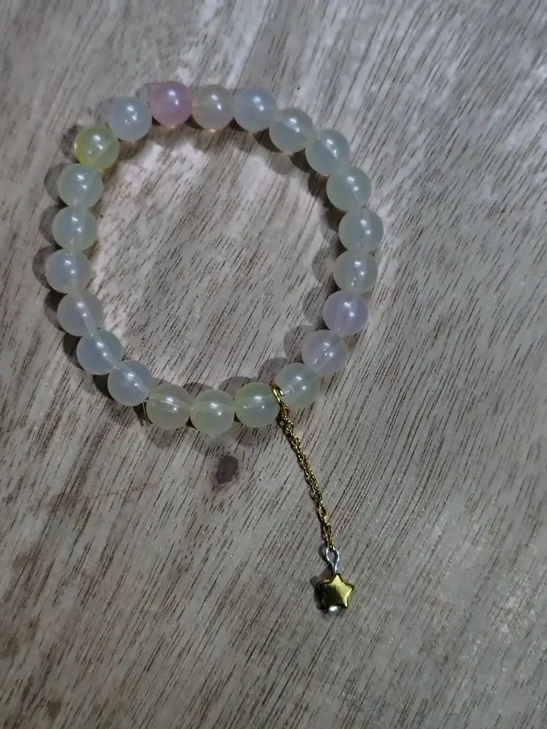 Pink and yellow colour charm bracelet