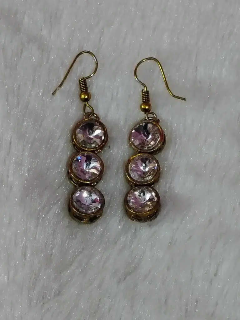 White stone earrings