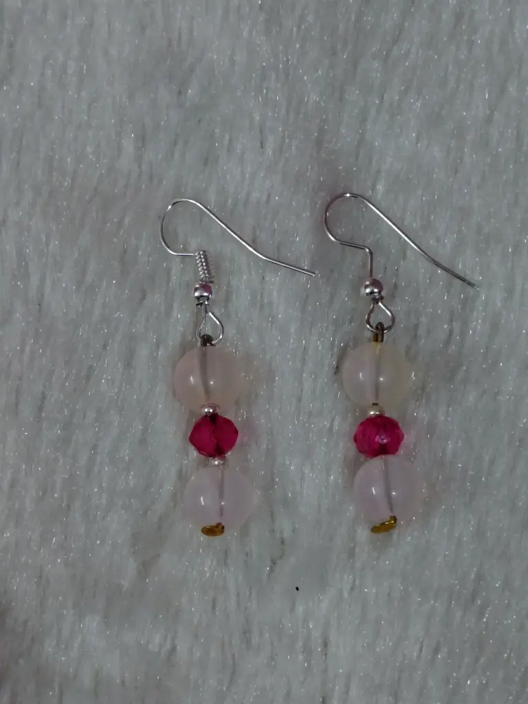 Pink colour earrings