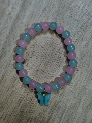 Pink and blue charm bracelet