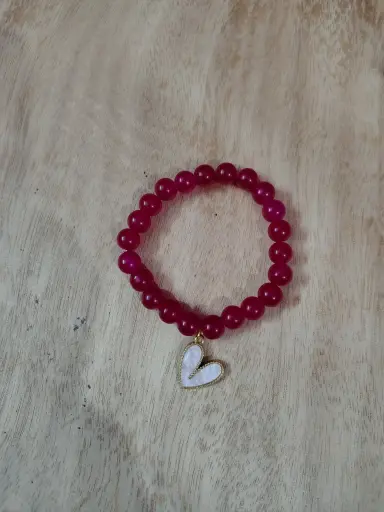 Pink colour charm bracelet