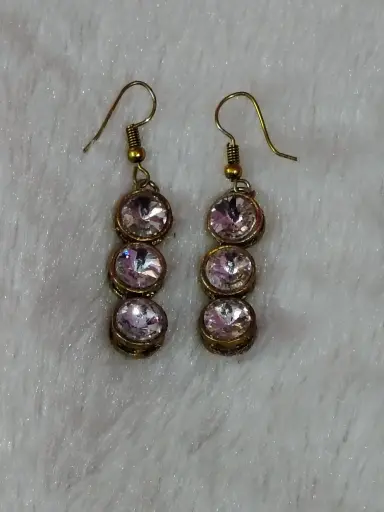 White stone earrings