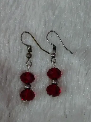 Red colour earrings