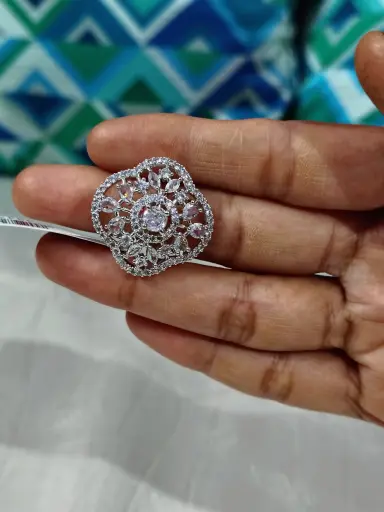 White American diamond adjustable ring