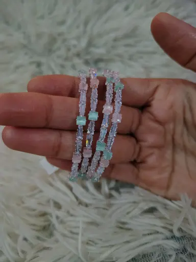 Double colour American diamond bangles size (2-6)