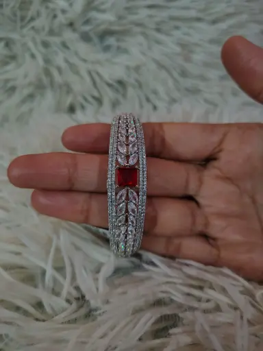 Red colour American diamond bracelet