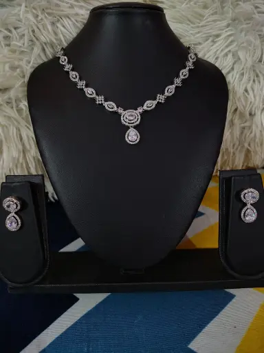 White colour American diamond jewellery