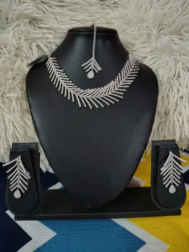 White colour American diamond jewellery